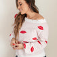 RACK SALE Luscious Lips Top in White - SMALL