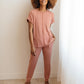 Luxurious Loungewear Top In Terracotta