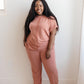 Luxurious Loungewear Top In Terracotta