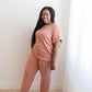 Luxurious Loungewear Top In Terracotta