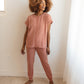 Luxurious Loungewear Joggers In Terracotta
