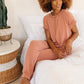 Luxurious Loungewear Top In Terracotta