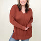 Hi-Low Hem V Neck Knit Top - 2 Colors
