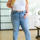 Judy Blue Mid Rise Straight Crop Jeans w/Side Slit