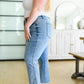 Judy Blue Mid Rise Straight Crop Jeans w/Side Slit