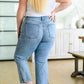Judy Blue Mid Rise Straight Crop Jeans w/Side Slit
