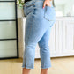 Judy Blue Mid Rise Straight Crop Jeans w/Side Slit
