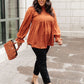Madeline Polkadot Top in Camel