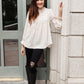 Madeline Polkadot Top in Ivory