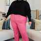 Mags Side Slit Cropped Sweater in Black