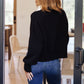 Mags Side Slit Cropped Sweater in Black