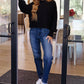 Mags Side Slit Cropped Sweater in Black
