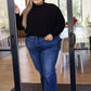 Mags Side Slit Cropped Sweater in Black