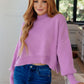 Mags Side Slit Cropped Sweater in Mauve