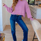 Mags Side Slit Cropped Sweater in Mauve