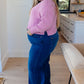 Mags Side Slit Cropped Sweater in Mauve