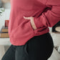 Leena Mock Neck Pullover in Cranberry