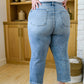 RESTOCK Judy Blue Button Fly Vintage Cropped Wide Leg Jeans
