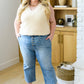 RESTOCK Judy Blue Button Fly Vintage Cropped Wide Leg Jeans