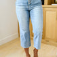 RESTOCK Judy Blue Button Fly Vintage Cropped Wide Leg Jeans