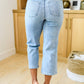 RESTOCK Judy Blue Button Fly Vintage Cropped Wide Leg Jeans
