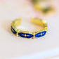 Mariana Hand Crafted Blue Cross Ring