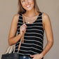 Marina Stripe Tank in Black