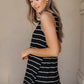 Marina Stripe Tank in Black
