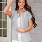 Marina Striped Top In Charcoal