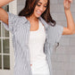 Marina Striped Top In Charcoal