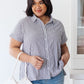 Marina Striped Top In Charcoal