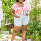 Judy Blue Mid Rise Rainbow Thread Shorts