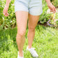 Judy Blue Mid Rise Rainbow Thread Shorts