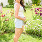 Judy Blue Mid Rise Rainbow Thread Shorts