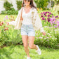 Judy Blue Mid Rise Rainbow Thread Shorts