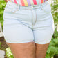 Judy Blue Mid Rise Rainbow Thread Shorts