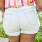 Judy Blue Mid Rise Rainbow Thread Shorts
