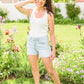 Judy Blue Mid Rise Rainbow Thread Shorts