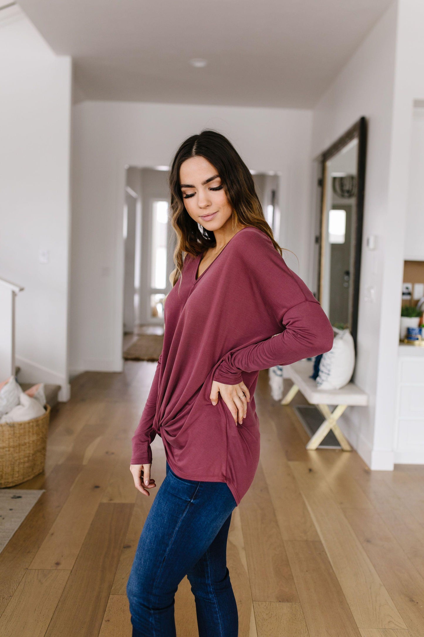 Mauve Modal Twist Top