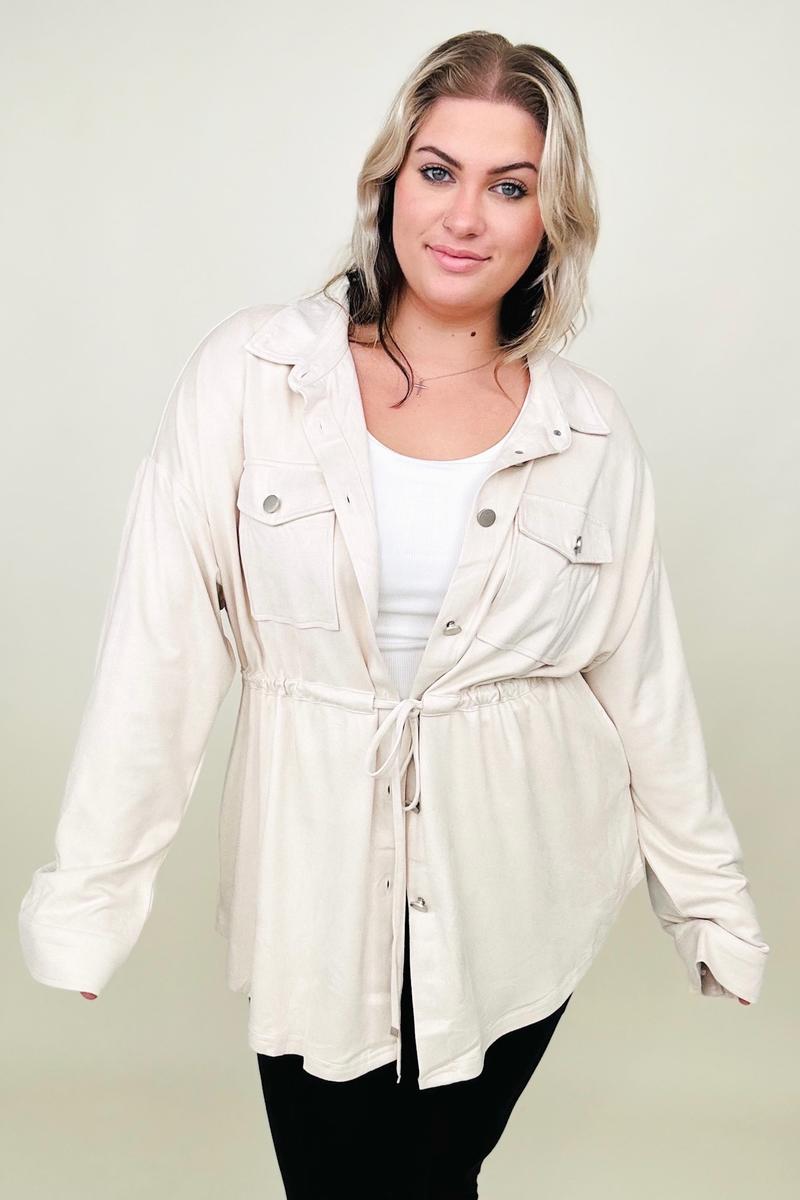 Faux Suede Shirt Jacket - 2 colors