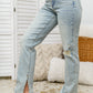 Judy Blue High Rise Straight Fit Destroyed Jeans