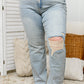 Judy Blue High Rise Straight Fit Destroyed Jeans