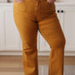 Judy Blue High Rise Tummy Control Flare Jeans in Marigold