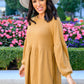 Ribbed Knit Raglan Tunic In Mustard