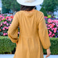 Ribbed Knit Raglan Tunic In Mustard