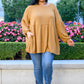 Ribbed Knit Raglan Tunic In Mustard