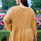 Ribbed Knit Raglan Tunic In Mustard