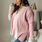 Mia Waffle Knit Long Sleeve In Pink