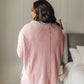 Mia Waffle Knit Long Sleeve In Pink