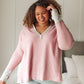 Mia Waffle Knit Long Sleeve In Pink